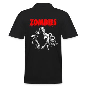ZOMBIES - Retro Comic - Horror Halloween Gift - Men's Polo Shirt - black - Back - Kai (181cm)