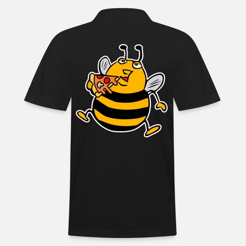 Pizza aux grosses abeilles - Polo Homme - noir