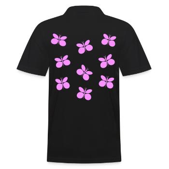 Schmetterlinge - Männer Poloshirt - Schwarz - Hinten - Kai (181cm)