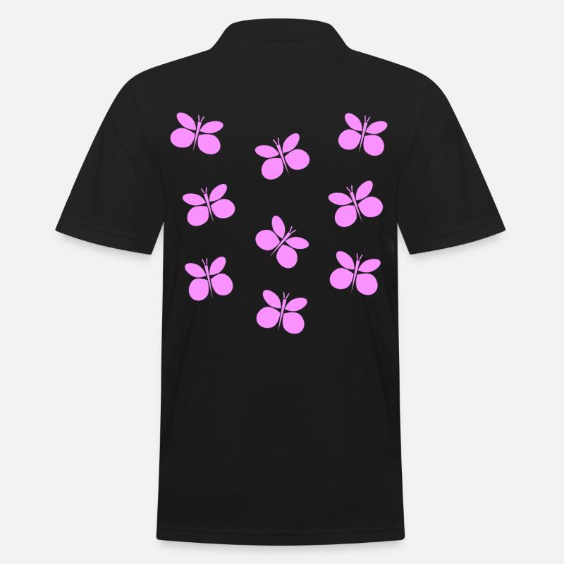 Schmetterlinge - Männer Poloshirt - Schwarz