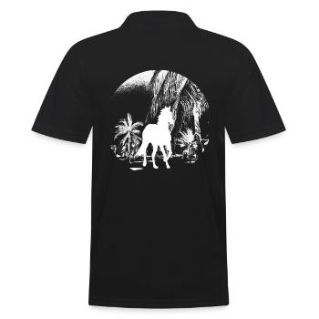 Pferd Pferde - Männer Poloshirt - Schwarz - Hinten - Kai (181cm)