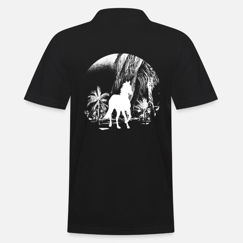Pferd Pferde - Männer Poloshirt - Schwarz