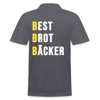 Bäcker Bäckerin Bester Brot Backstube Geschenk - Männer Poloshirt - Anthrazit - Hinten - Nico (186cm)
