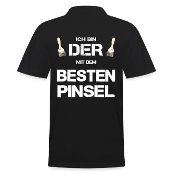 Anstreicher Maler bester Pinsel Geschenk lustig - Männer Poloshirt - Schwarz - Hinten - Kai (181cm)