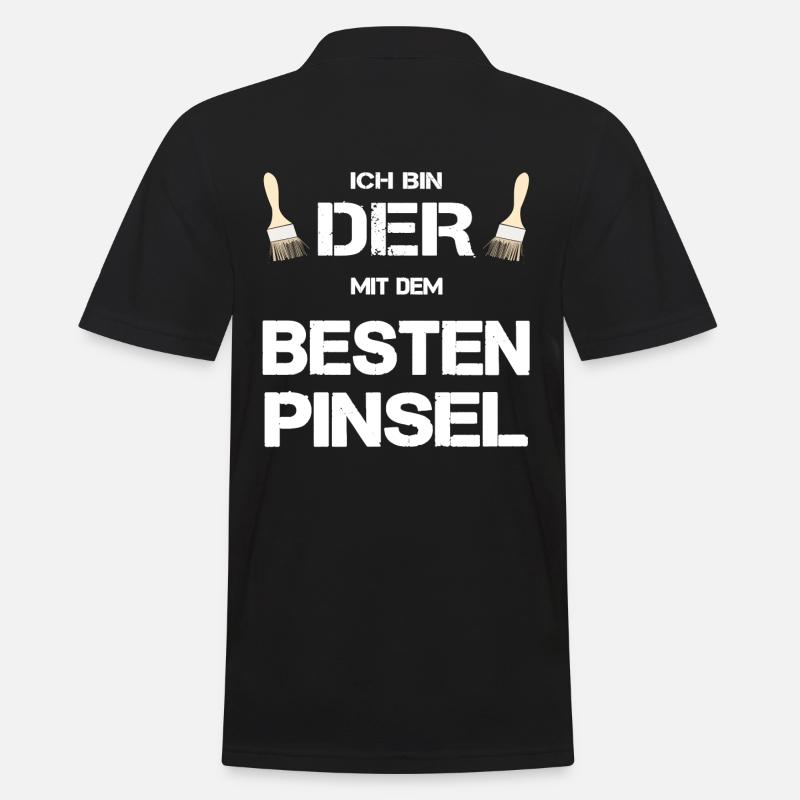 Anstreicher Maler bester Pinsel Geschenk lustig - Männer Poloshirt - Schwarz
