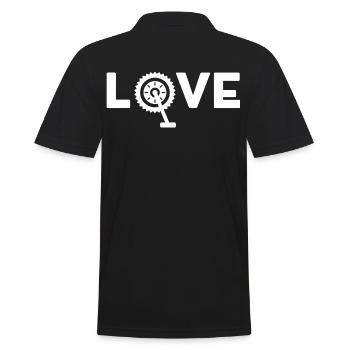 ICH LIEBE FAHRRÄDER - Männer Poloshirt - Schwarz - Hinten - Kai (181cm)