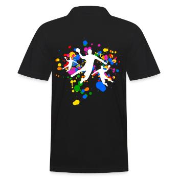 Handball avec feux d’artifice colorés - Polo Homme - noir - Dos - Kai (181cm)