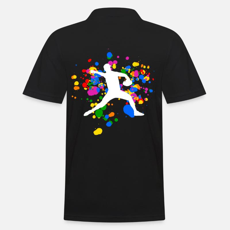 Design de baseball coloré avec des couleurs arc-en-ciel - Polo Homme - noir
