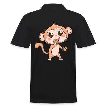 Singe Faune Fantaisie Faim Cookies Cadeau Bébé - Polo Homme - noir - Dos - Kai (181cm)