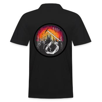 Mountaineer nature leisure wilderness mountain summit - Men's Polo Shirt - black - Back - Kai (181cm)