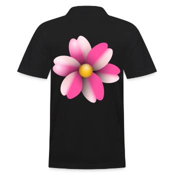 fleur rose - Polo Homme - noir - Dos - Kai (181cm)