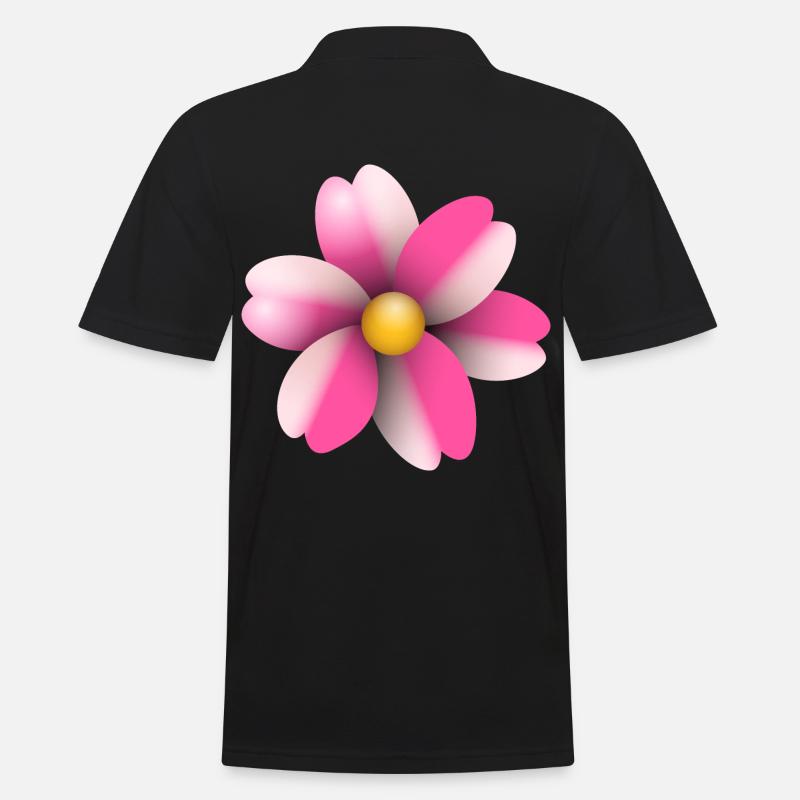 rosa Blüte - Männer Poloshirt - Schwarz