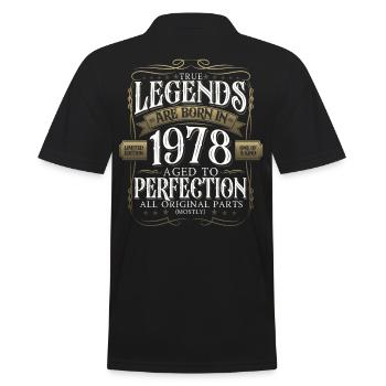 Légende 1978 44ème Anniversaire Cadeau Hommes Drôle - Polo Homme - noir - Dos - Kai (181cm)