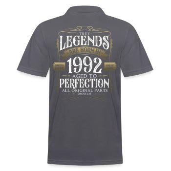 Légende 1992 30e anniversaire Cadeau Hommes Drôle - Polo Homme - charbon - Dos - Nico (186cm)