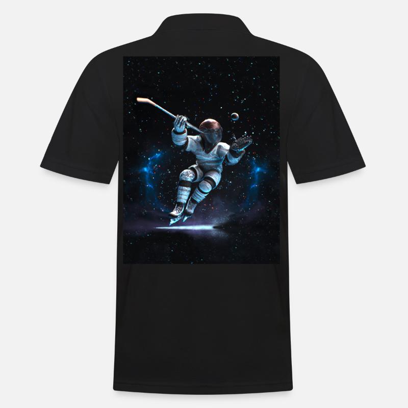 Eishockey Space Power - Männer Poloshirt - Schwarz