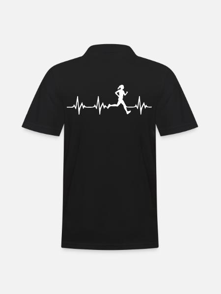 Running Heartbeat - Men's Polo Shirt - black