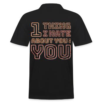 I hate you Shirt - Männer Poloshirt - Schwarz - Hinten - Kai (181cm)
