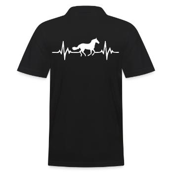 Pferde Herzschlag - Männer Poloshirt - Schwarz - Hinten - Kai (181cm)