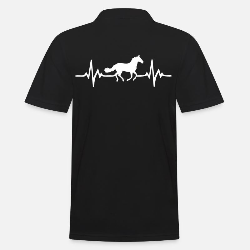 Pferde Herzschlag - Männer Poloshirt - Schwarz