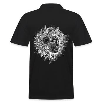 Boho Artwork, Femme avec motif de soleil - Polo Homme - noir - Dos - Kai (181cm)