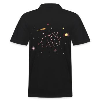 Triceratops dinosaur constellation - Men's Polo Shirt - black - Back - Kai (181cm)