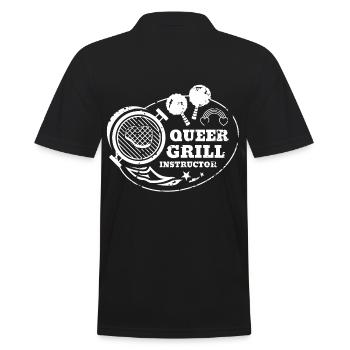 Queer Grill Instructor Shirt - Men's Polo Shirt - black - Back - Kai (181cm)