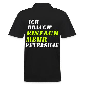 Einfach mehr Petersilie - Veganer Kräuter Spruch - Männer Poloshirt - Schwarz - Hinten - Kai (181cm)