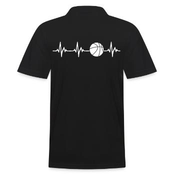 Basketball Herzschlag - Männer Poloshirt - Schwarz - Hinten - Kai (181cm)
