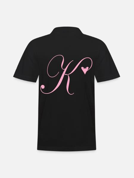 Monogram K Heart Vine - Men's Polo Shirt - black