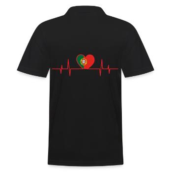 Heartbeat Portugal - Männer Poloshirt - Schwarz - Hinten - Kai (181cm)