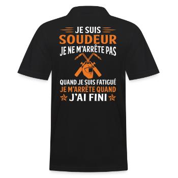 Je suis soudeur - Polo Homme - noir - Dos - Kai (181cm)