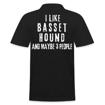 Basset Hound - Männer Poloshirt - Schwarz - Hinten - Kai (181cm)