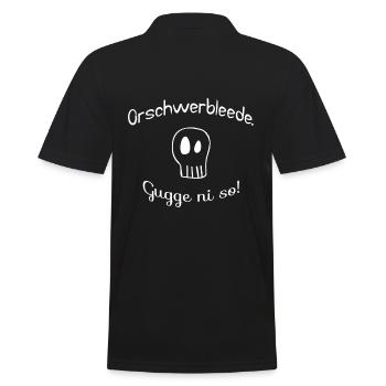Orschwerbleede sächsisch Sachsen Ossi Totenkopf - Männer Poloshirt - Schwarz - Hinten - Kai (181cm)