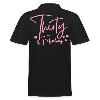 Thirty fabulous - Men's Polo Shirt - black - Back - Kai (181cm)