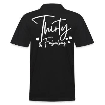 Thirty fabulous - Men's Polo Shirt - black - Back - Kai (181cm)