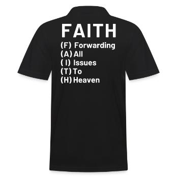 Glaube, Christus (Jesus) - Männer Poloshirt - Schwarz - Hinten - Kai (181cm)