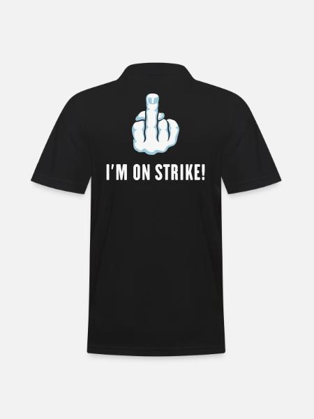 The Middle Finger – I’m On Strike! (Picket) - Men's Polo Shirt - black