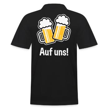 XEinHochAufUns (NEG / 3) - Männer Poloshirt - Schwarz - Hinten - Kai (181cm)