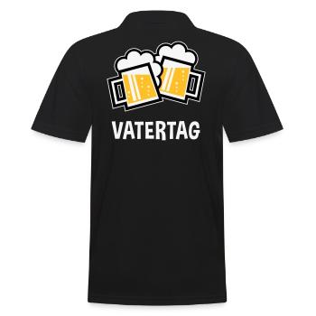 Vatertag (Bier Prosit / Bayrische Bierkrüge / 3C) - Männer Poloshirt - Schwarz - Hinten - Kai (181cm)