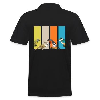 vögel vogelfreund vogelmotiv - Männer Poloshirt - Schwarz - Hinten - Kai (181cm)