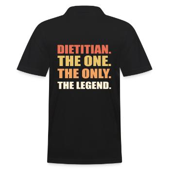 Dietitian. The One. The Only. The Legend Ernährung - Männer Poloshirt - Schwarz - Hinten - Kai (181cm)