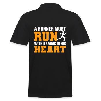 Marathon-Liebhaber Marathon-Rennfahrer - Männer Poloshirt - Schwarz - Hinten - Kai (181cm)