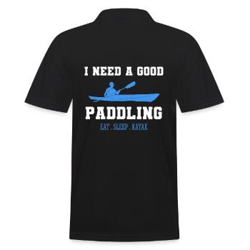 J’ai besoin d’un bon repas de pagayage. Dormir. Pagayeur kayak - Polo Homme - noir - Dos - Kai (181cm)