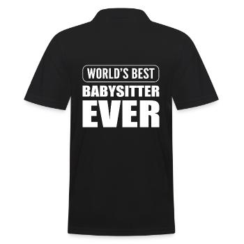 World's Best Baby Sitter Ever Kindermädchen - Männer Poloshirt - Schwarz - Hinten - Kai (181cm)