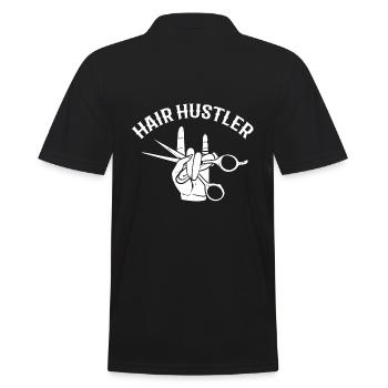 Hair Hustler Kosmetiker - Männer Poloshirt - Schwarz - Hinten - Kai (181cm)