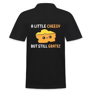 Funny Cheese Word Game Cheesemaker - Men's Polo Shirt - black - Back - Kai (181cm)