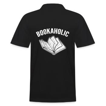 Bookaholic Buchbinder Bücherwurm - Männer Poloshirt - Schwarz - Hinten - Kai (181cm)