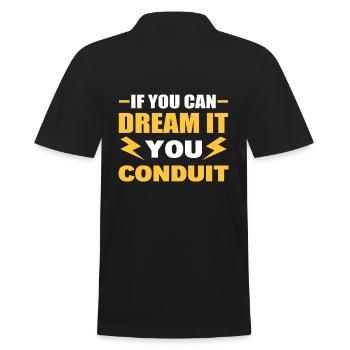 If You Can Dream It You Conduit Electrician - Men's Polo Shirt - black - Back - Kai (181cm)