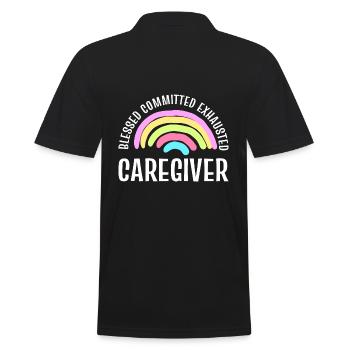Stolze Pflegekraft Pflegehelferin - Männer Poloshirt - Schwarz - Hinten - Kai (181cm)