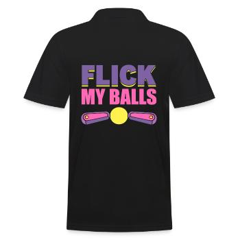 Flick My Balls Flipperspieler - Männer Poloshirt - Schwarz - Hinten - Kai (181cm)